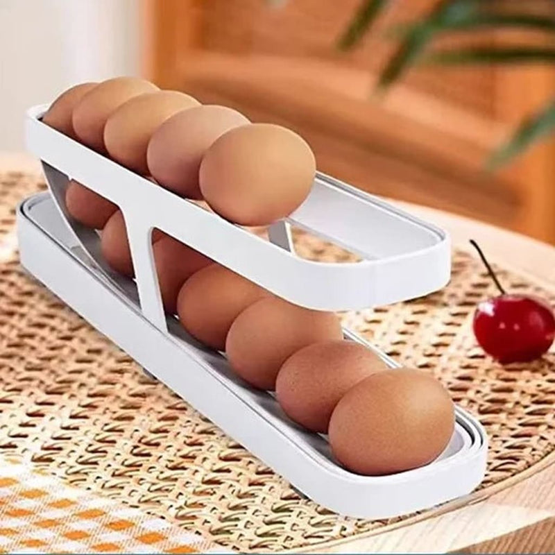 Organizador de huevos con desplazamiento automático