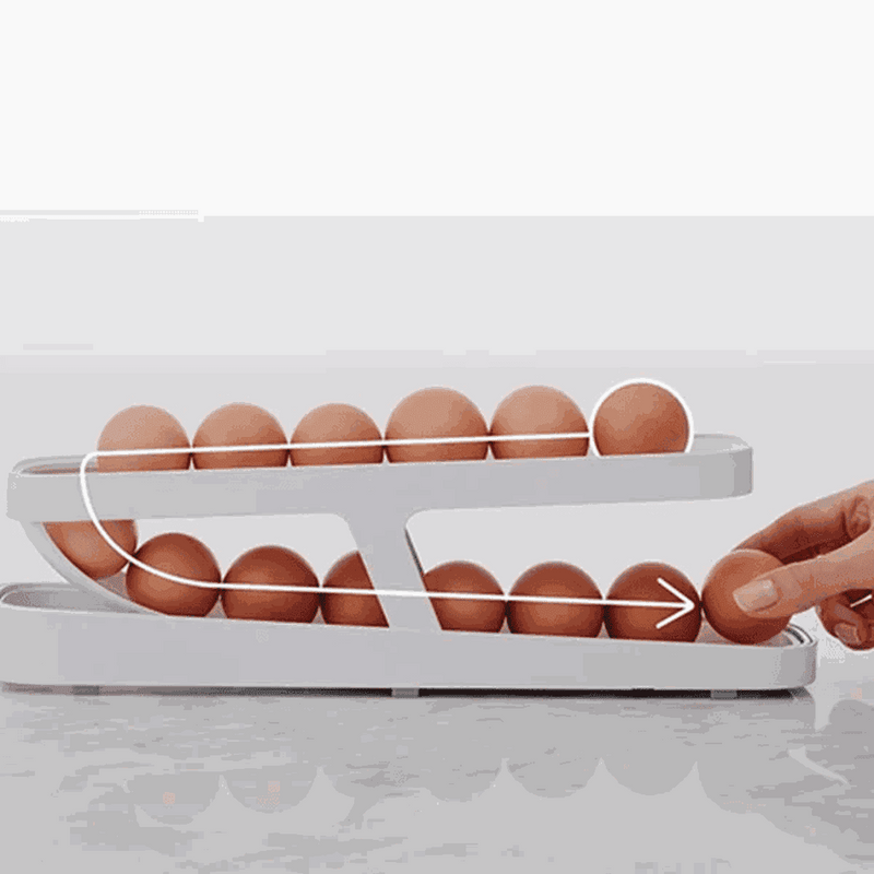 Organizador de huevos con desplazamiento automático