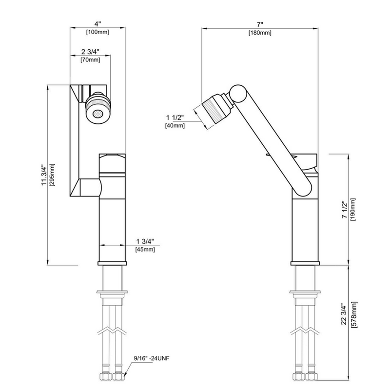 Grifo 1080° - Mezclador de baño de 1080° grados - Pintura antirayaduras